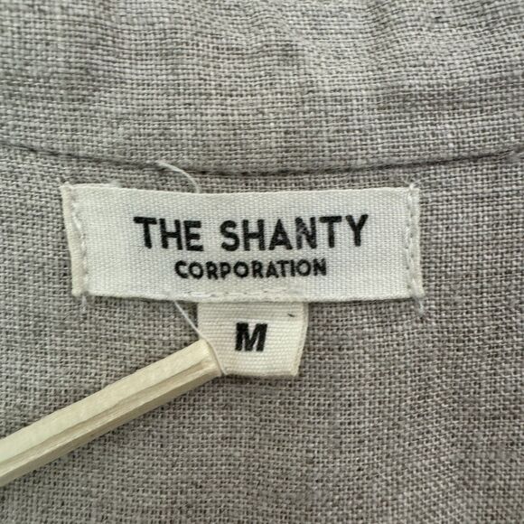 The Shanty Tunic Top Womens Medium Beige Linen Sleeveless - Picture 7 of 9